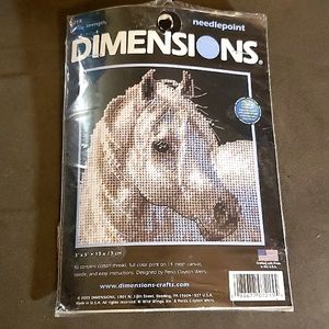 💥FREE! Dimensions White Horse Needlepoint ~ New